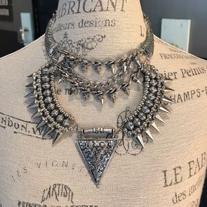 Free People Silver Statement Necklace